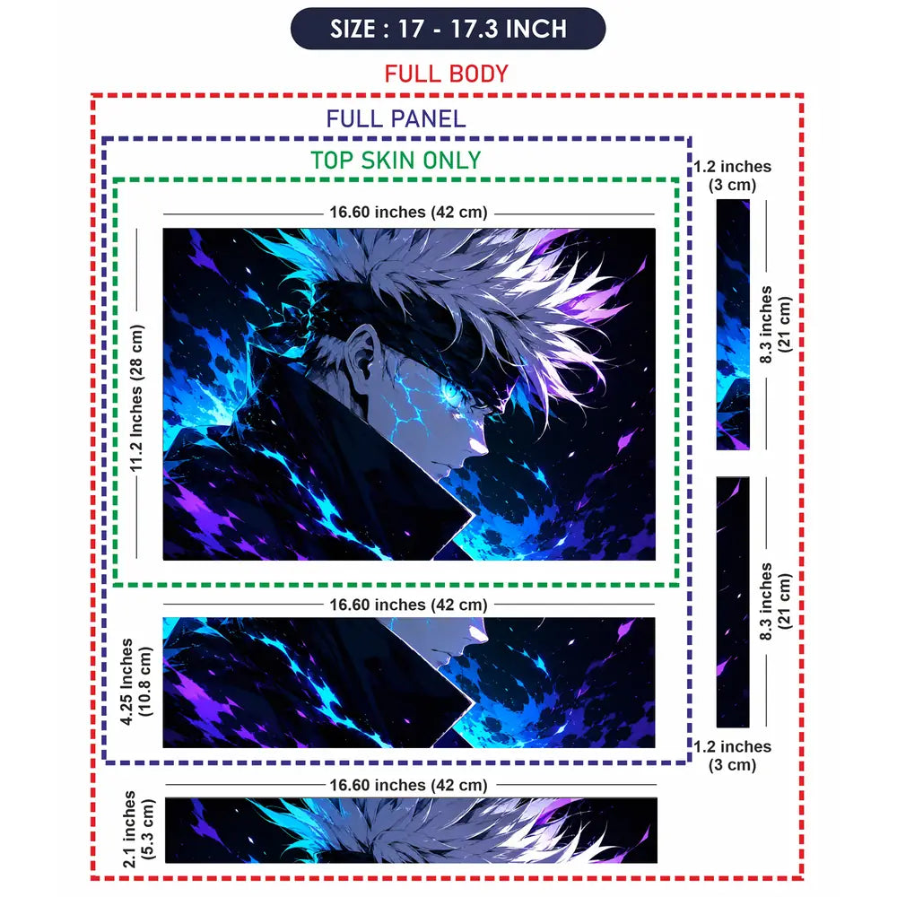 Anime Jujutsu Kaisen Gojo Profile Blue Laptop Skin - View 9