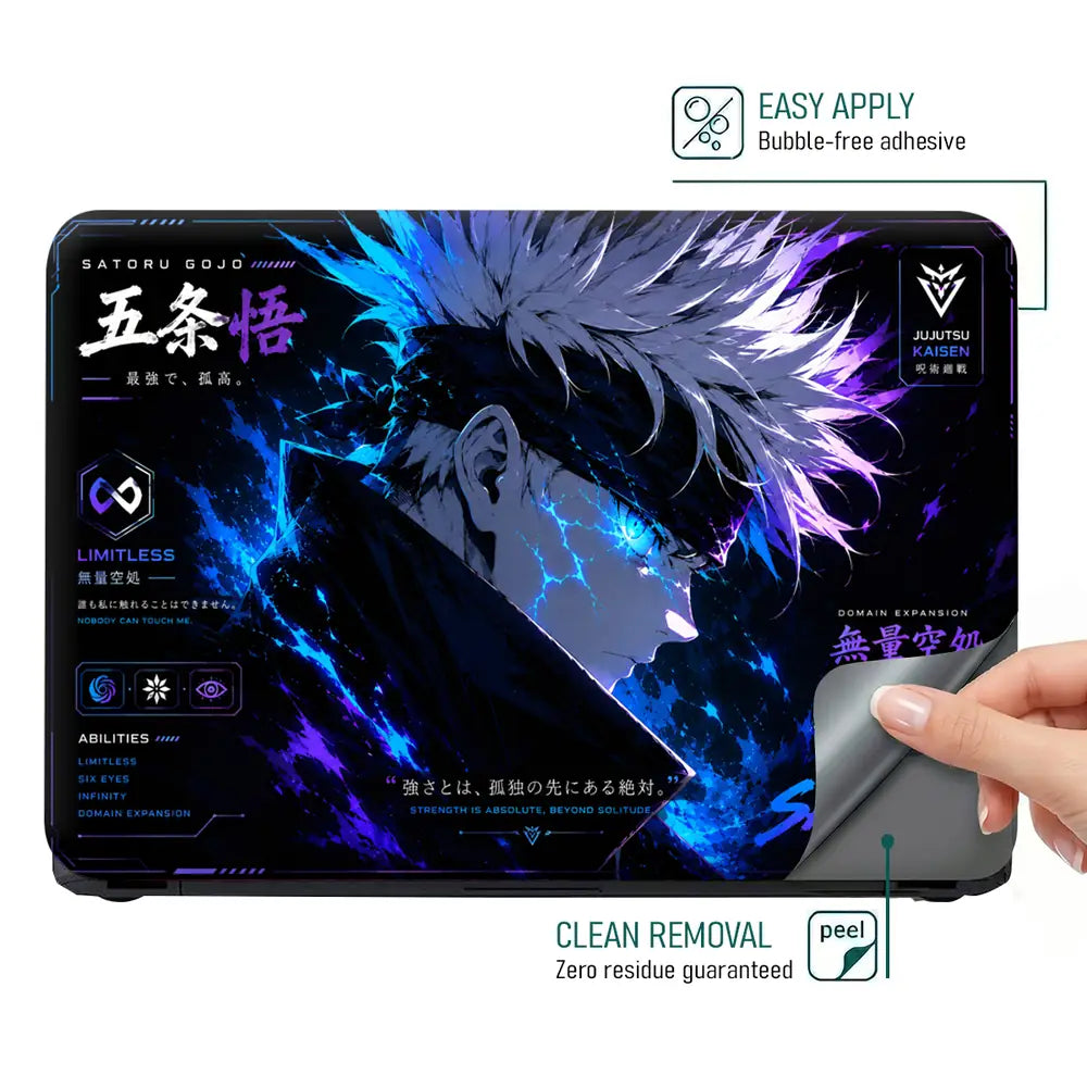 Anime Jujutsu Kaisen Gojo Strongest Alone Card Laptop Skin - View 4
