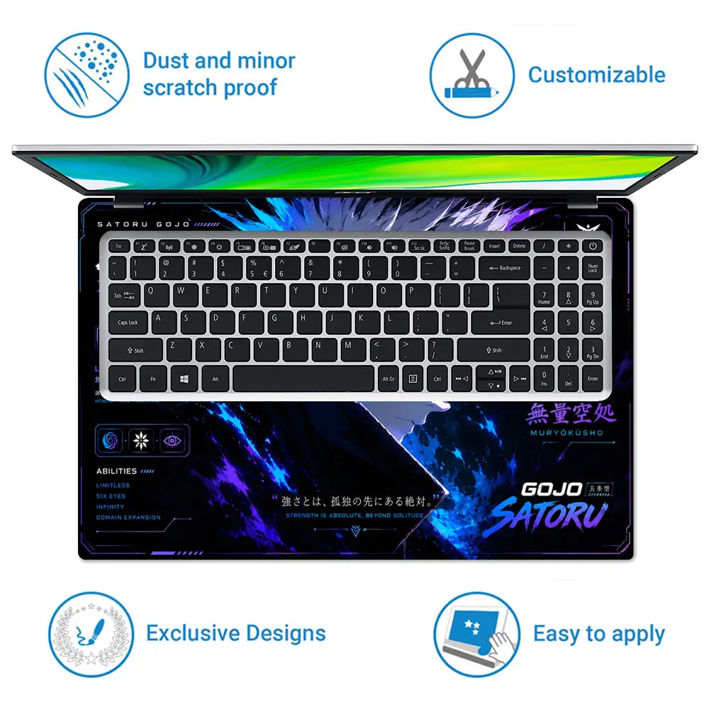 Anime Jujutsu Kaisen Gojo Strongest Alone Card Laptop Skin - View 5