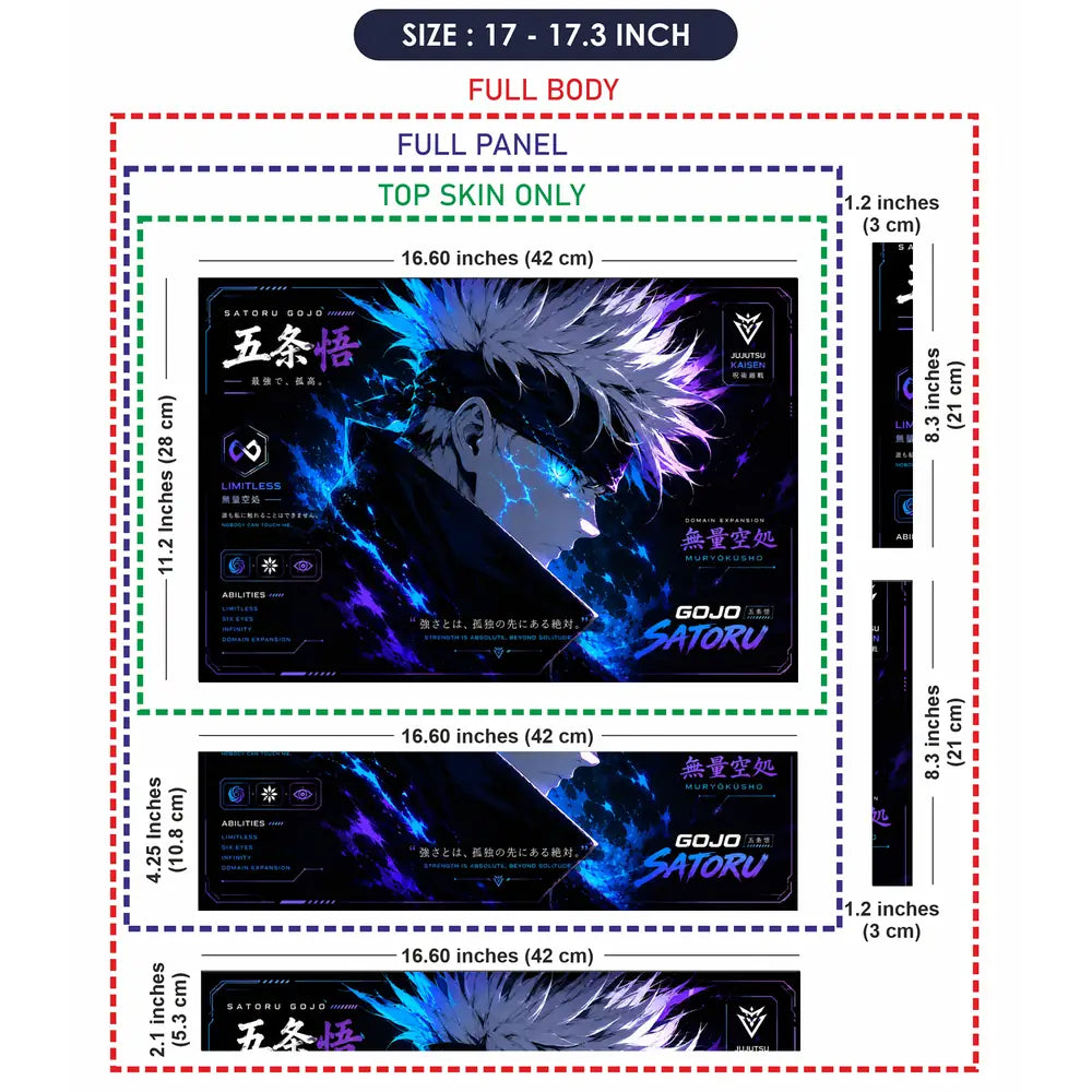 Anime Jujutsu Kaisen Gojo Strongest Alone Card Laptop Skin - View 9
