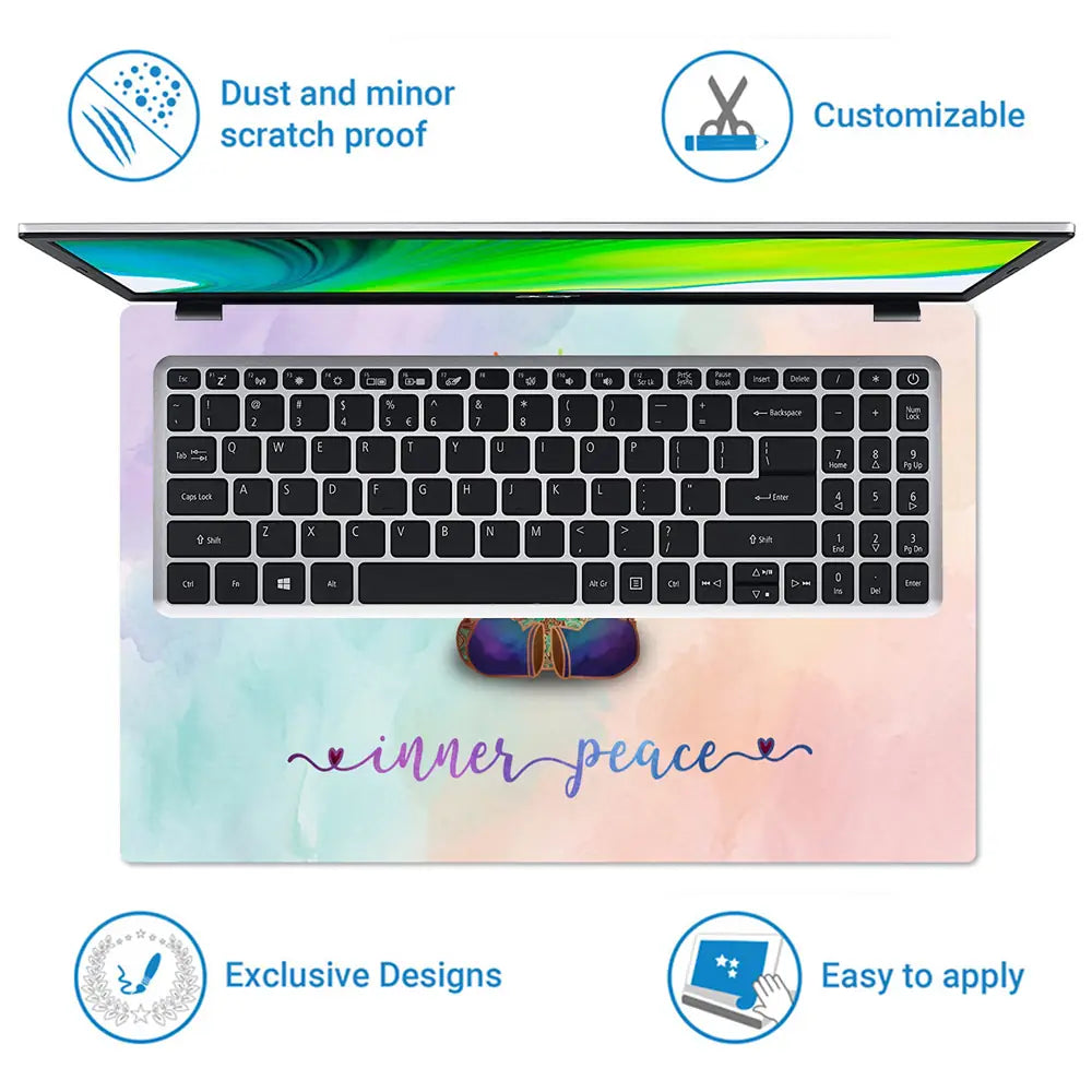 Anime Kung Fu Panda Po Galaxy Watercolor.jpg Laptop Skin - View 5