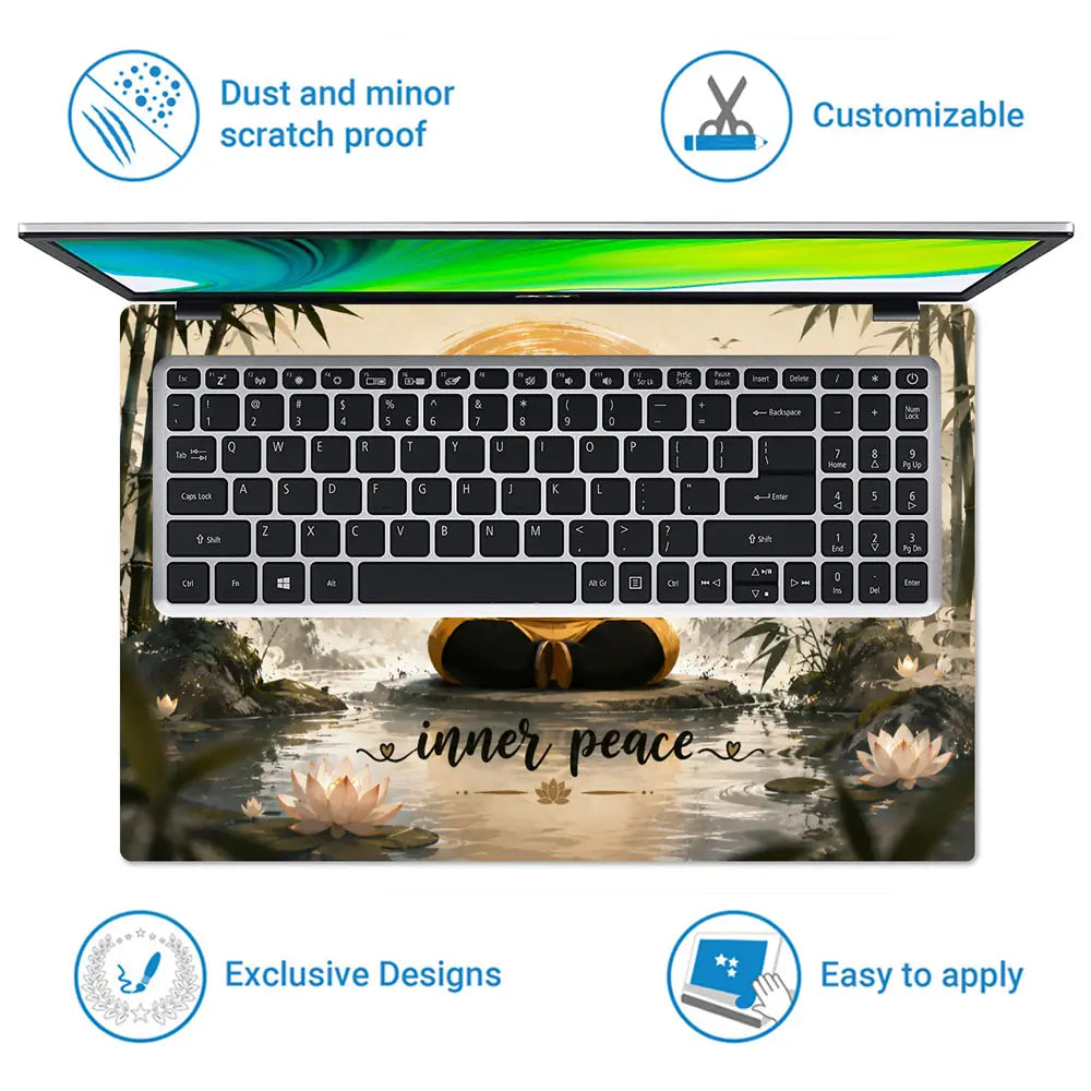 Anime Kung Fu Panda Po Inner Peace Sumi Laptop Skin - View 5