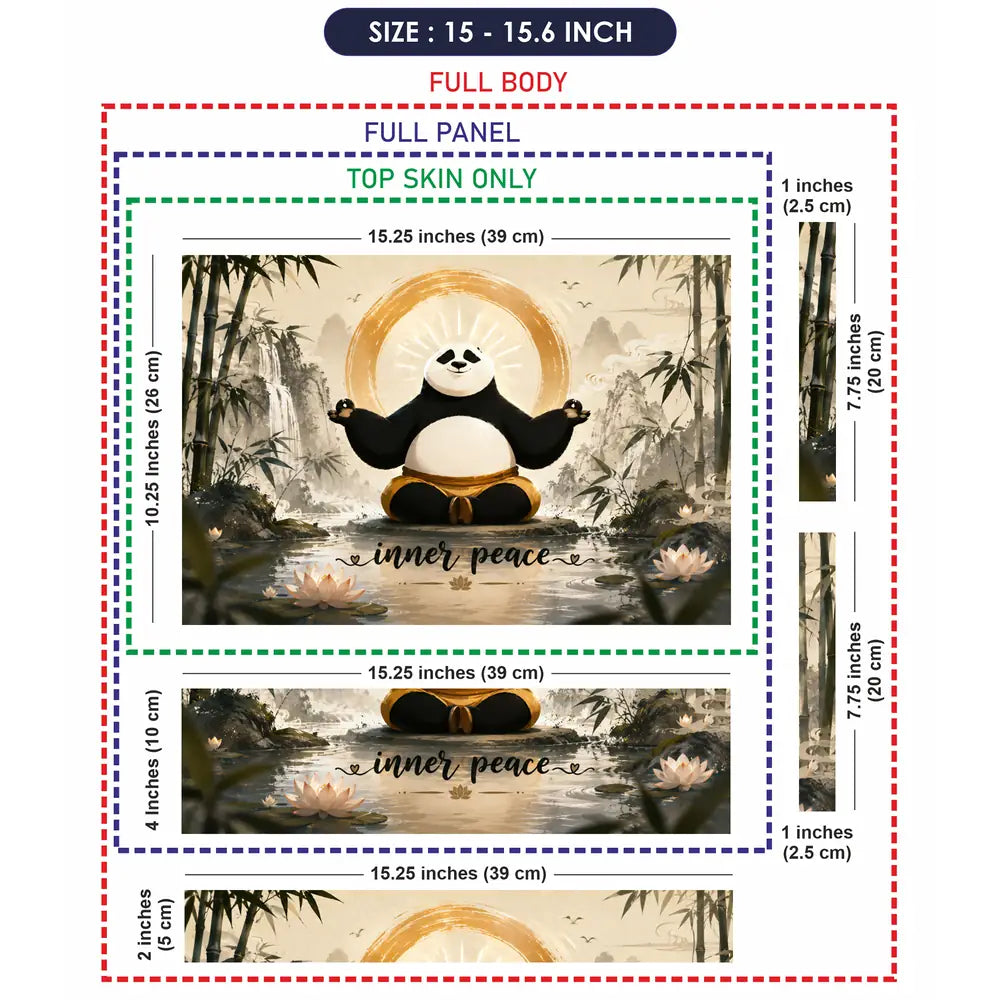 Anime Kung Fu Panda Po Inner Peace Sumi Laptop Skin - View 8