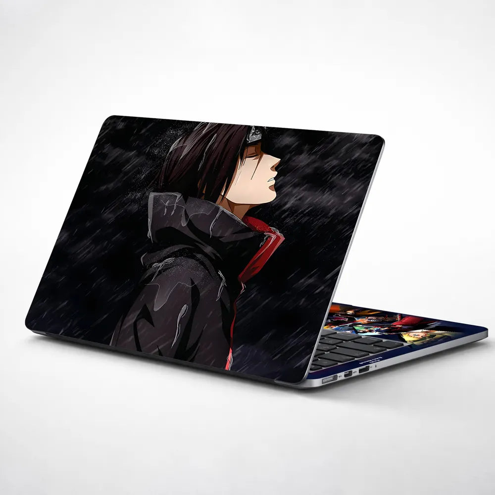 Anime Naruto Itachi Raining Laptop Skin - View 1