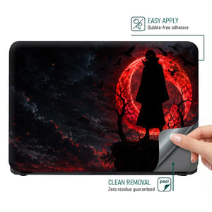 Anime Naruto Itachi Silhouette Red Moon Laptop Skin - View 4