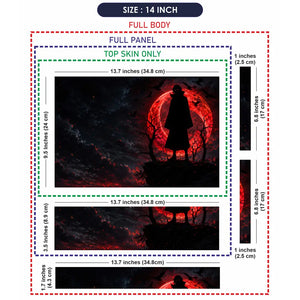 Anime Naruto Itachi Silhouette Red Moon Laptop Skin - View 7