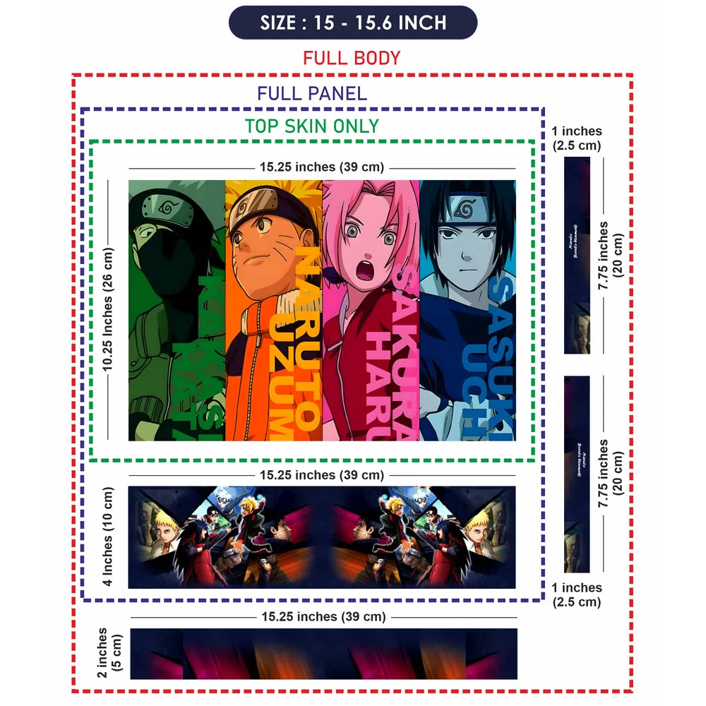 Anime Naruto Sasuke Sakura Kakashi Laptop Skin - View 8