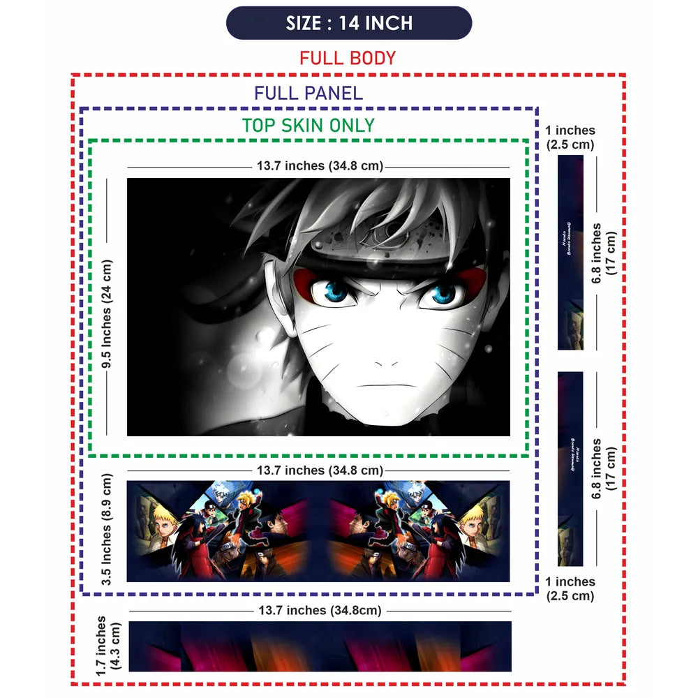 Anime Naruto Shippuuden Selective Colouring Laptop Skin - View 7
