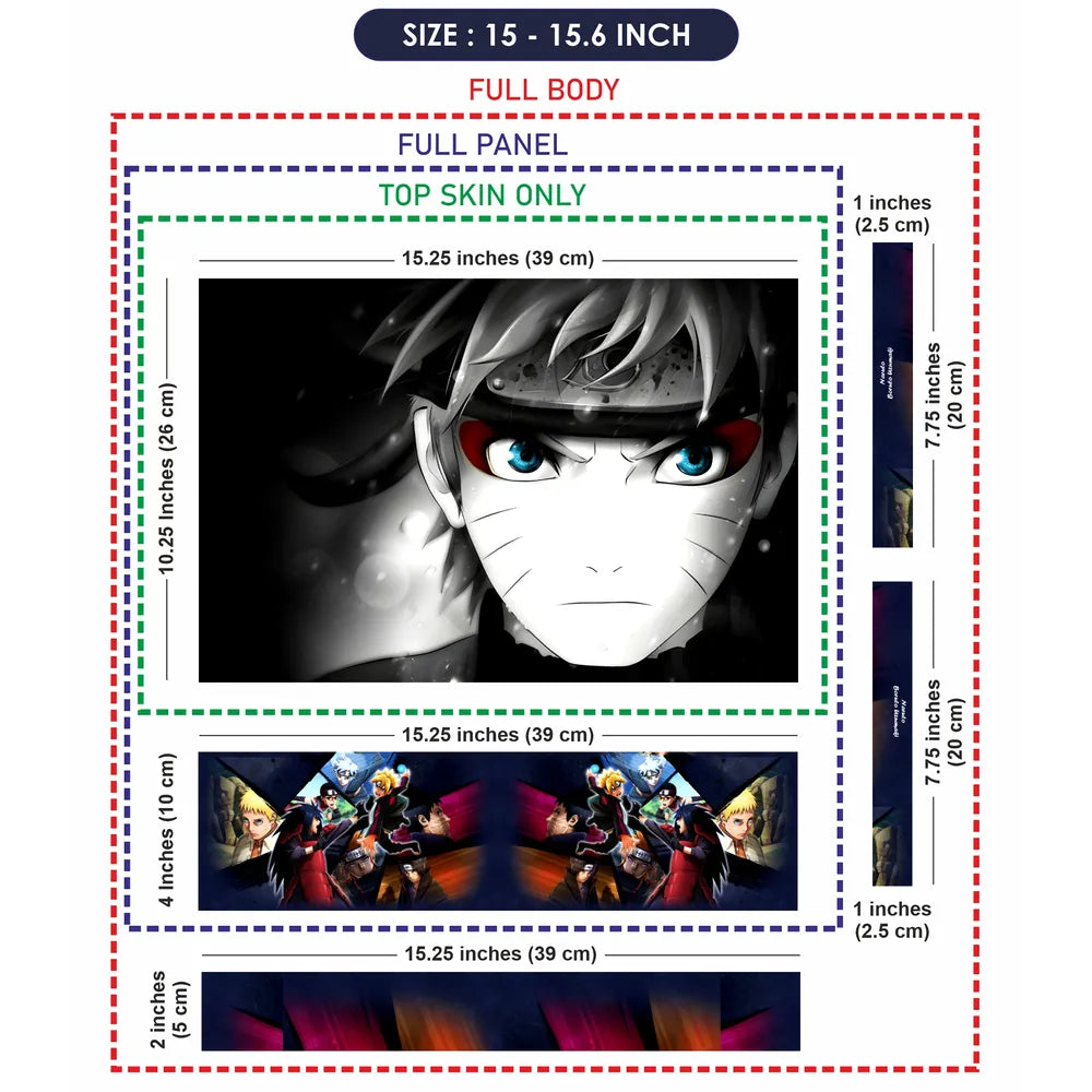 Anime Naruto Shippuuden Selective Colouring Laptop Skin - View 8