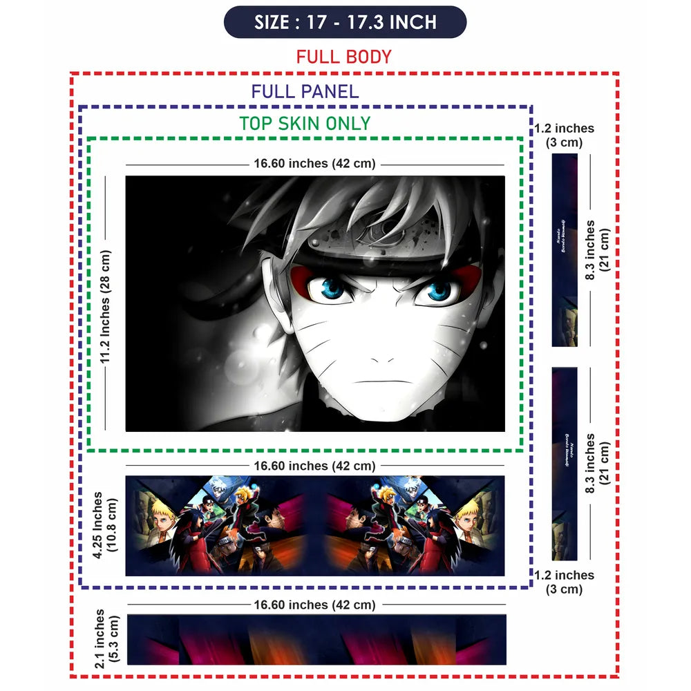 Anime Naruto Shippuuden Selective Colouring Laptop Skin - View 9