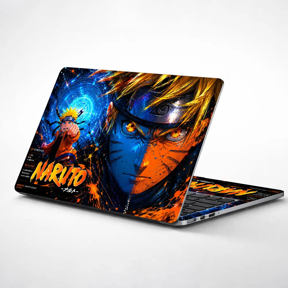 Anime Naruto Uzumaki Energy Orange Laptop Skin - View 1