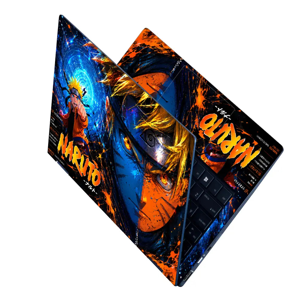 Anime Naruto Uzumaki Energy Orange Laptop Skin - View 2