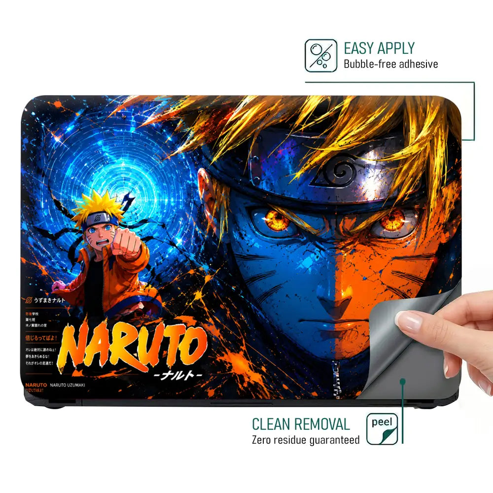 Anime Naruto Uzumaki Energy Orange Laptop Skin - View 4