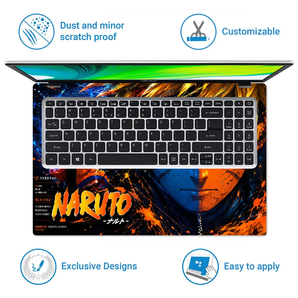 Anime Naruto Uzumaki Energy Orange Laptop Skin - View 5