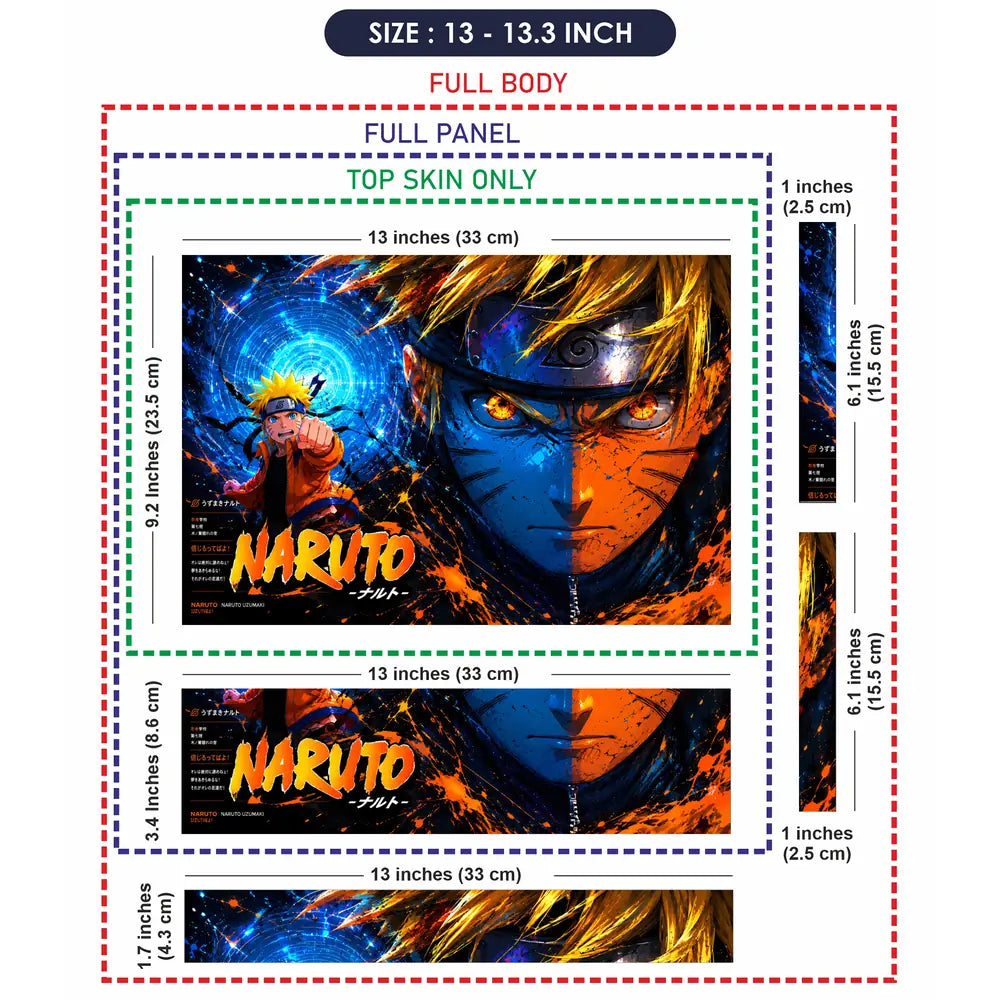 Anime Naruto Uzumaki Energy Orange Laptop Skin - View 6
