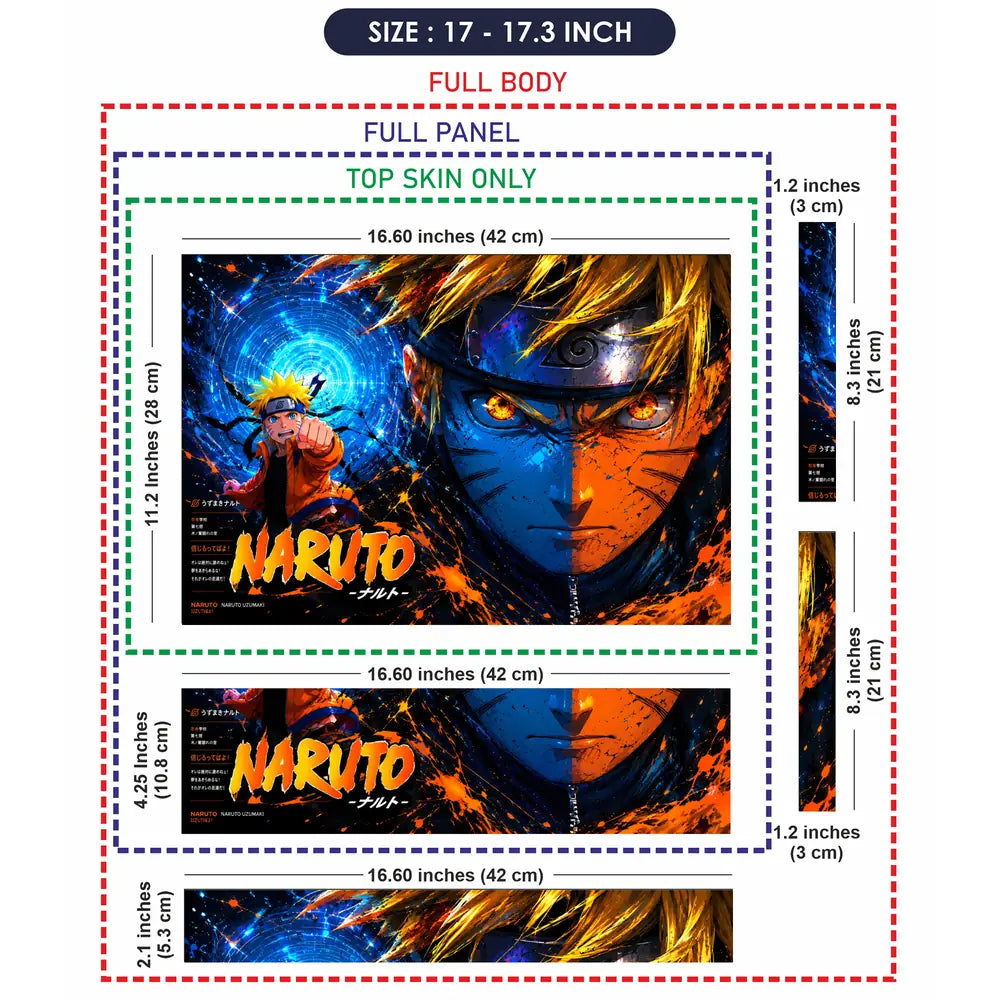 Anime Naruto Uzumaki Energy Orange Laptop Skin - View 9