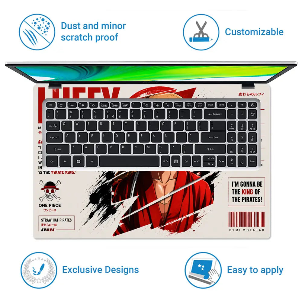 Anime One Piece Luffy Mugiwara Laptop Skin - View 5