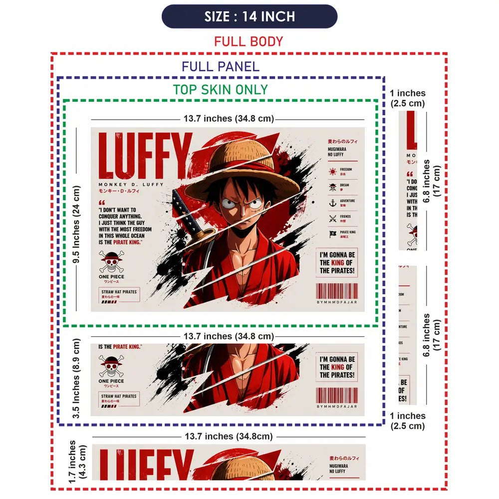 Anime One Piece Luffy Mugiwara Laptop Skin - View 7