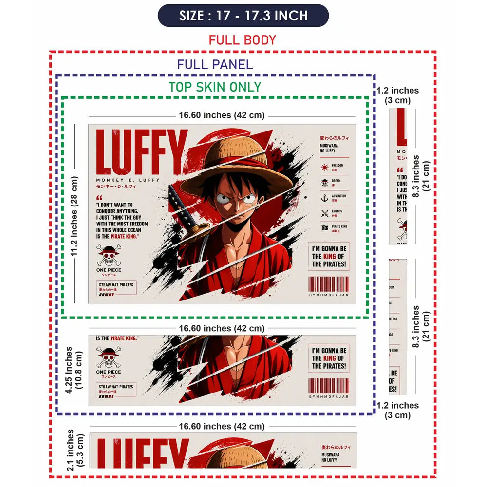 Anime One Piece Luffy Mugiwara Laptop Skin - View 9