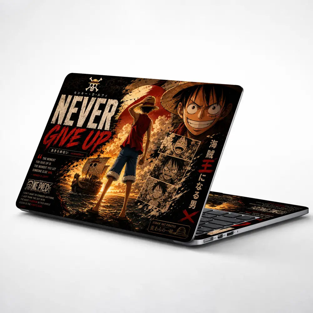 Anime One Piece Luffy Never Give Up Laptop Skin - View 1