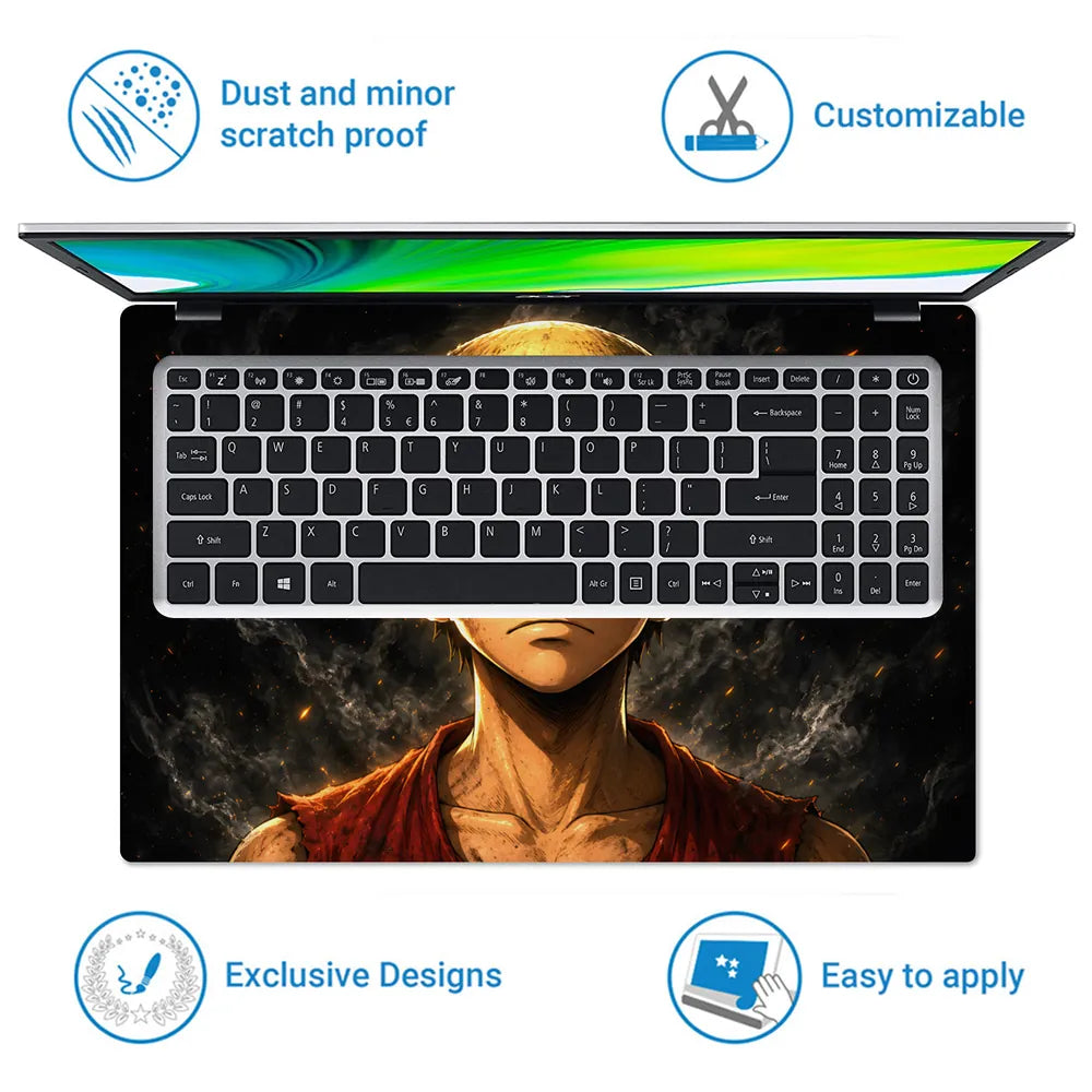 Anime One Piece Luffy Shadowed Straw Hat Laptop Skin - View 5