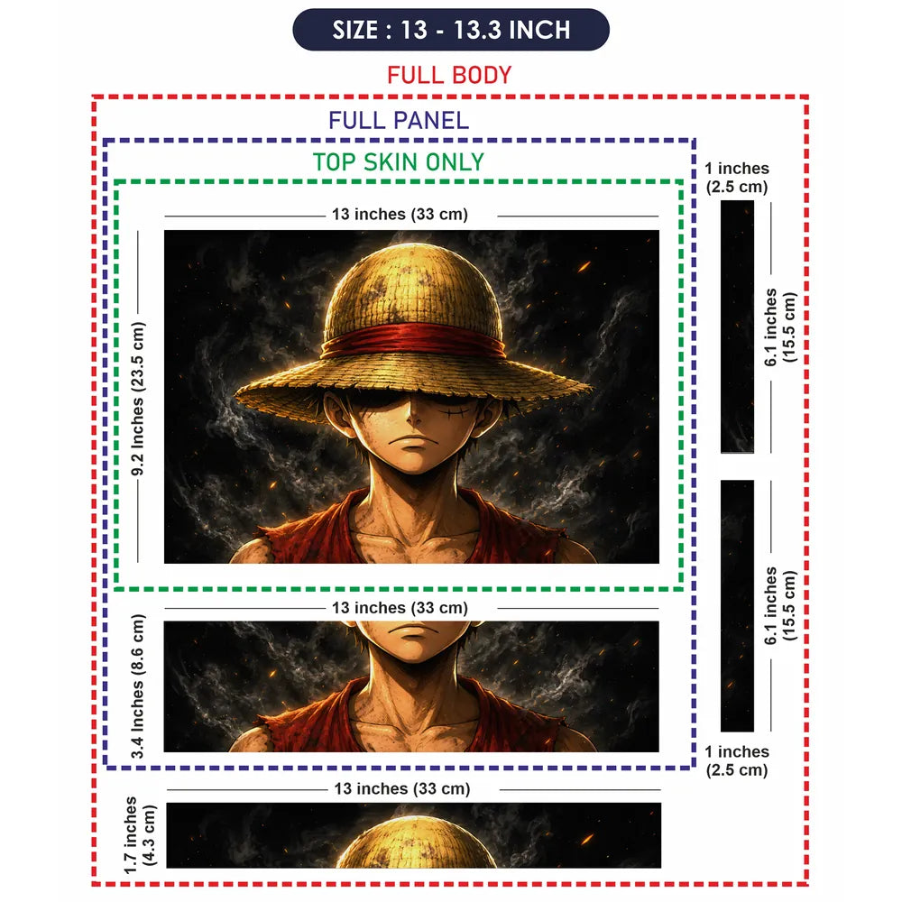 Anime One Piece Luffy Shadowed Straw Hat Laptop Skin - View 6