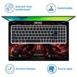 Anime One Piece Luffy Wanted Laptop Skin - View 5