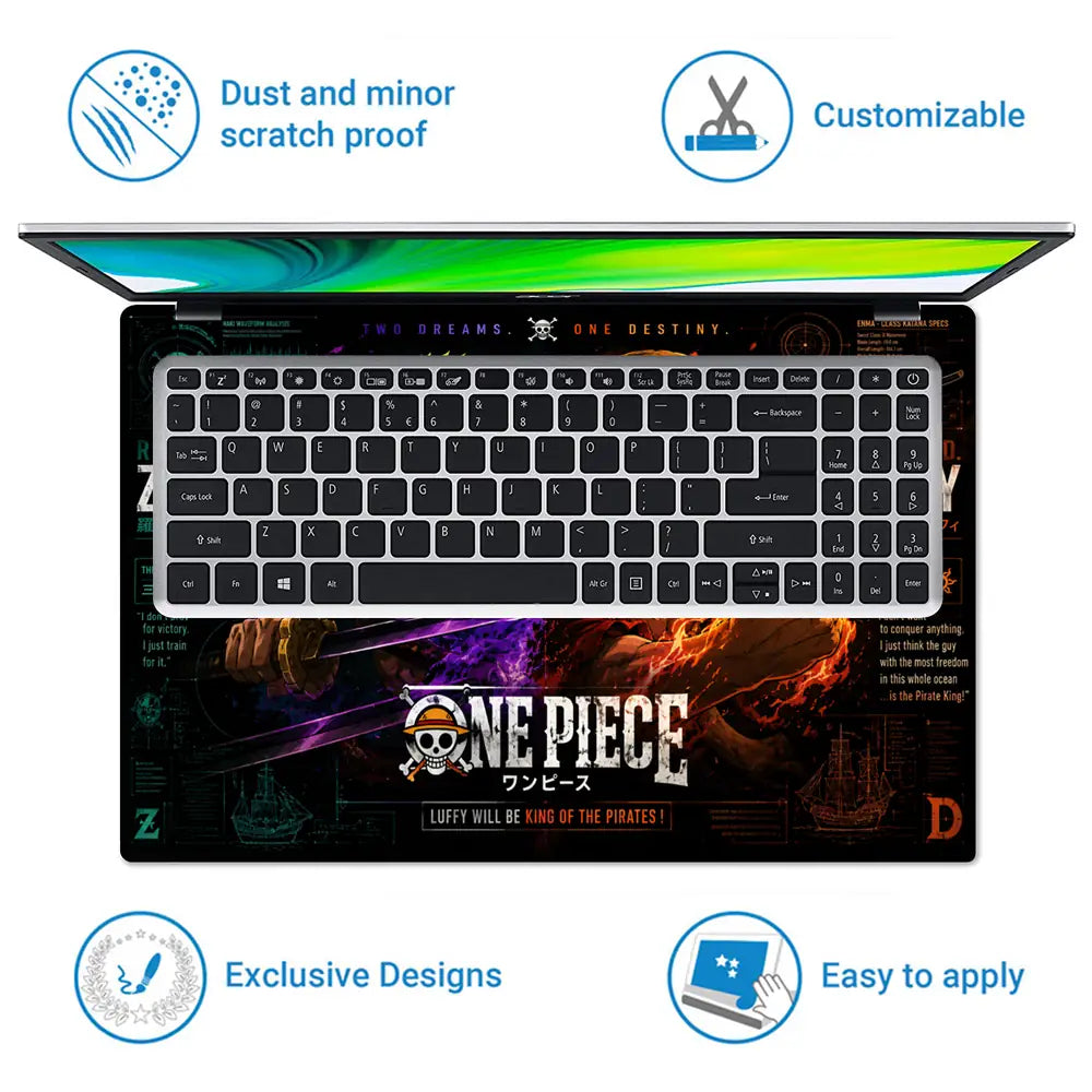 Anime One Piece Luffy Zoro Destiny Laptop Skin - View 5