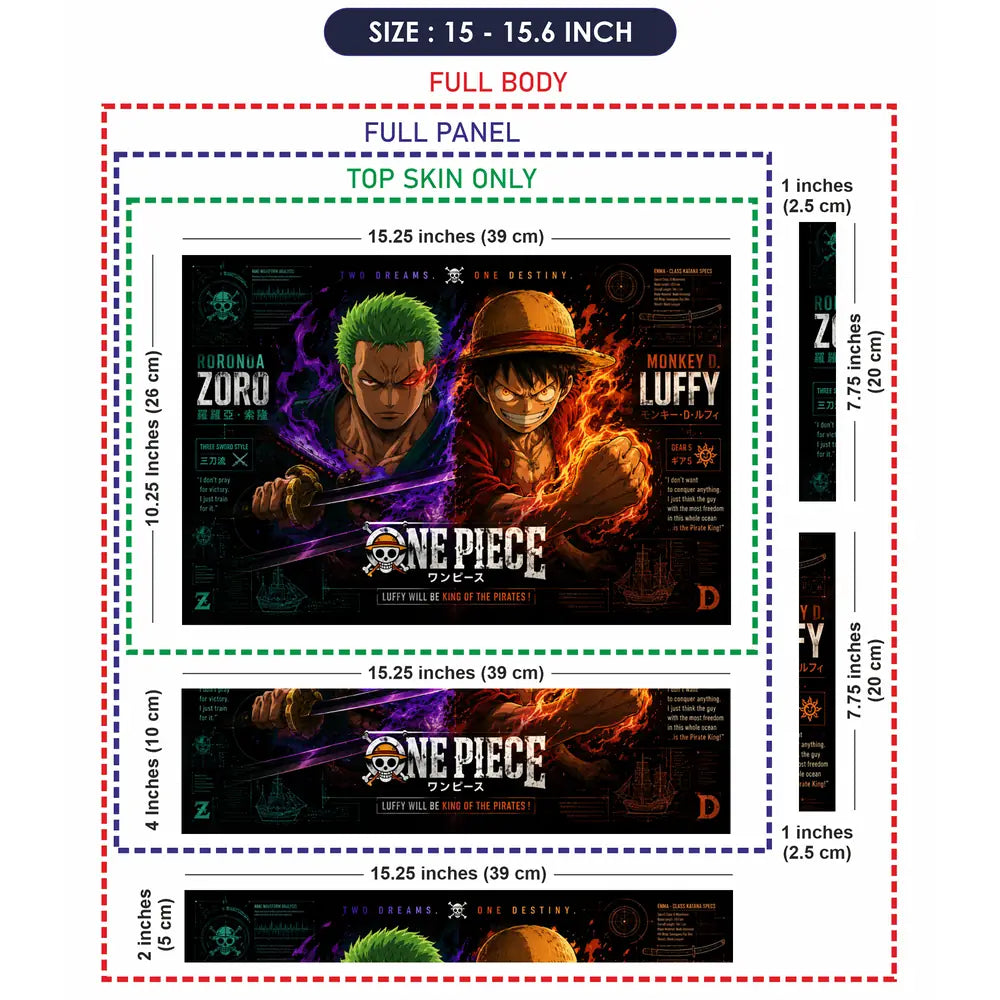 Anime One Piece Luffy Zoro Destiny Laptop Skin - View 8