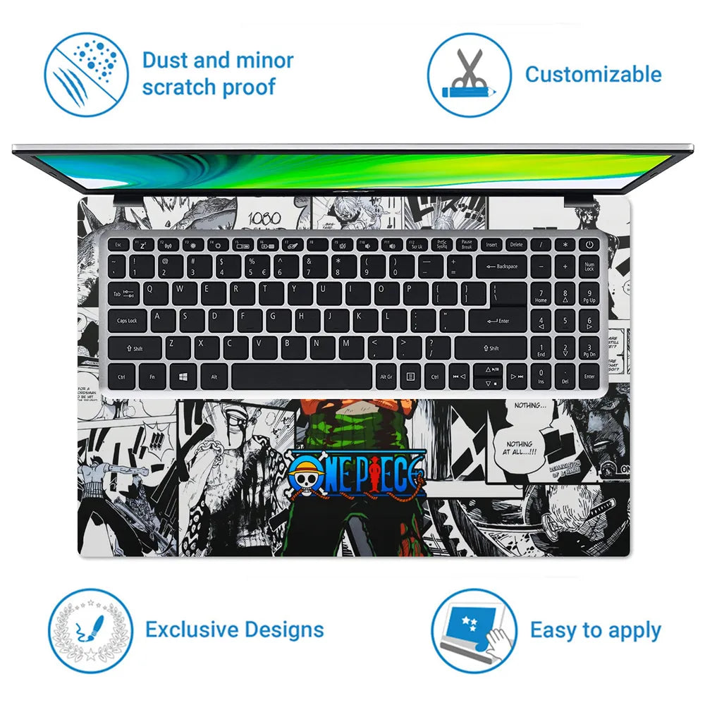 Anime One Piece Roronoa Zoro Manga Laptop Skin - View 5