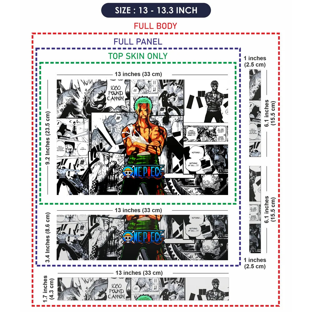 Anime One Piece Roronoa Zoro Manga Laptop Skin - View 6