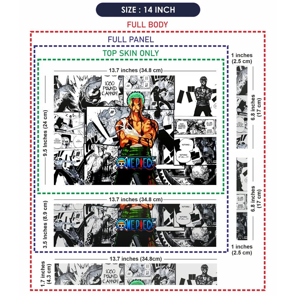 Anime One Piece Roronoa Zoro Manga Laptop Skin - View 7