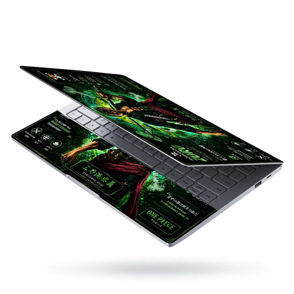 Anime One Piece Zoro Greatest Swordsman Card Laptop Skin - View 3