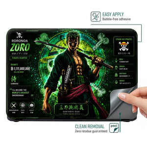 Anime One Piece Zoro Greatest Swordsman Card Laptop Skin - View 4