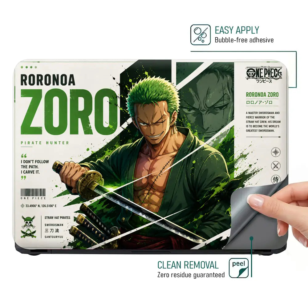 Anime One Piece Zoro Hunter Laptop Skin - View 4