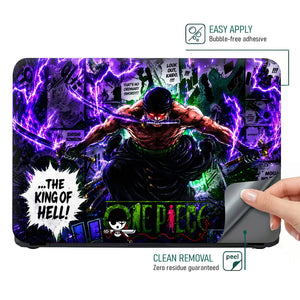 Anime One Piece Zoro King Of Hell Purple Laptop Skin - View 4