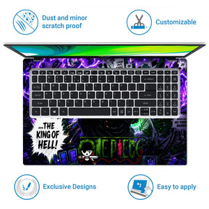 Anime One Piece Zoro King Of Hell Purple Laptop Skin - View 5