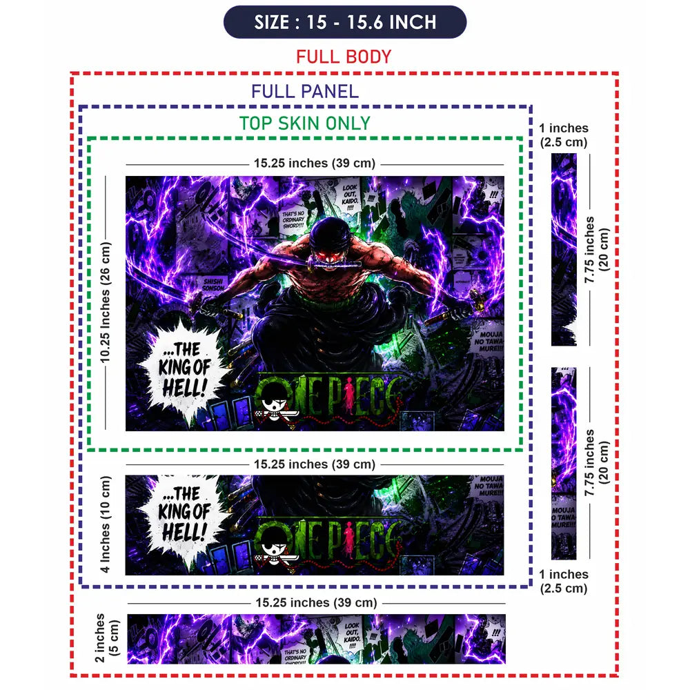 Anime One Piece Zoro King Of Hell Purple Laptop Skin - View 8
