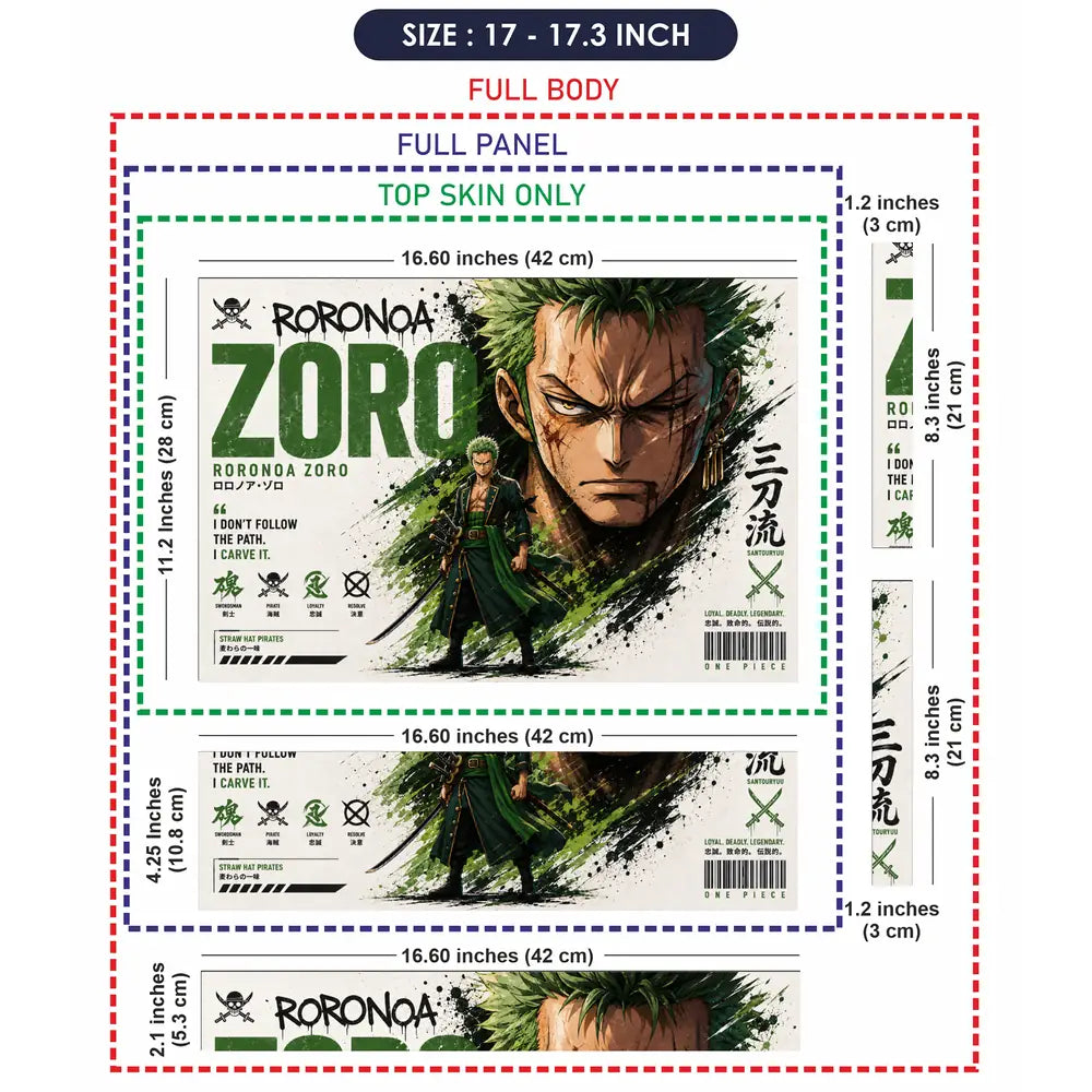 Anime One Piece Zoro Legendary Laptop Skin - View 9