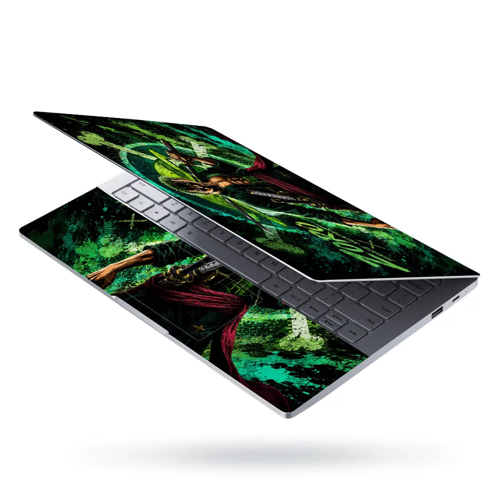 Anime One Piece Zoro Neon Green Stance Laptop Skin - View 3