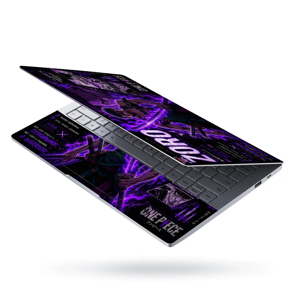 Anime One Piece Zoro Neon Laptop Skin - View 3