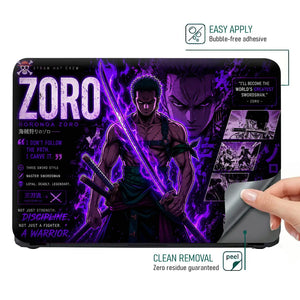 Anime One Piece Zoro Neon Laptop Skin - View 4