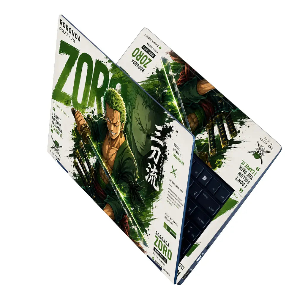 Anime One Piece Zoro Three Sword Laptop Skin - View 2