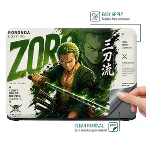 Anime One Piece Zoro Three Sword Laptop Skin - View 4