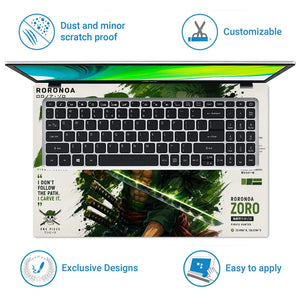 Anime One Piece Zoro Three Sword Laptop Skin - View 5