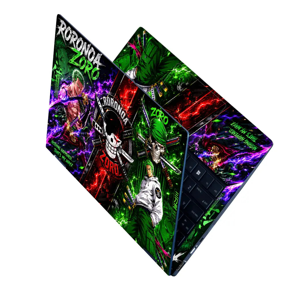 Anime One Piece Zoro Triptych Variants Laptop Skin - View 2
