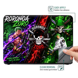 Anime One Piece Zoro Triptych Variants Laptop Skin - View 4