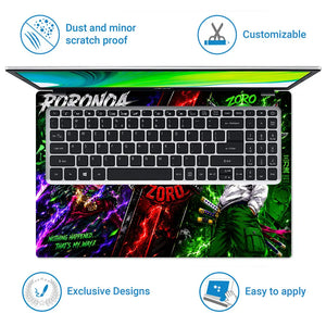 Anime One Piece Zoro Triptych Variants Laptop Skin - View 5