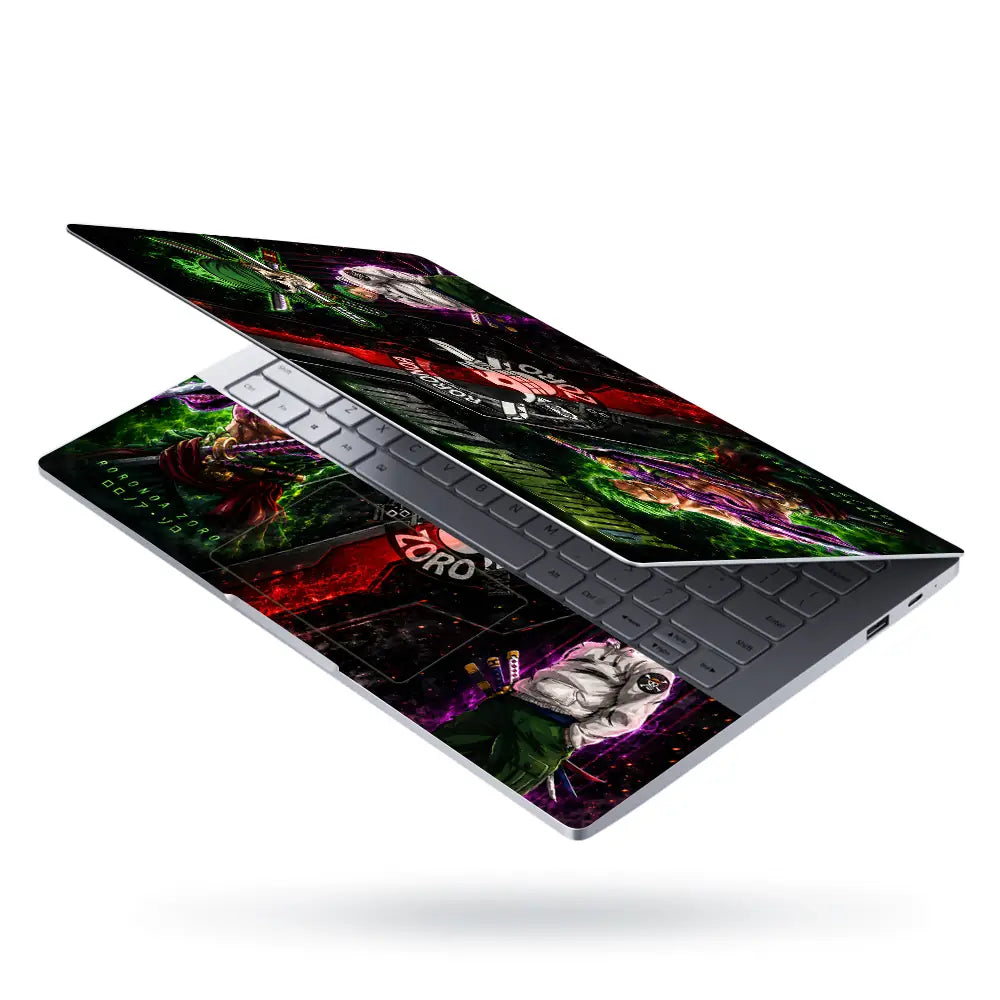 Anime One Piece Zoro Two Versions Logo Laptop Skin - View 3
