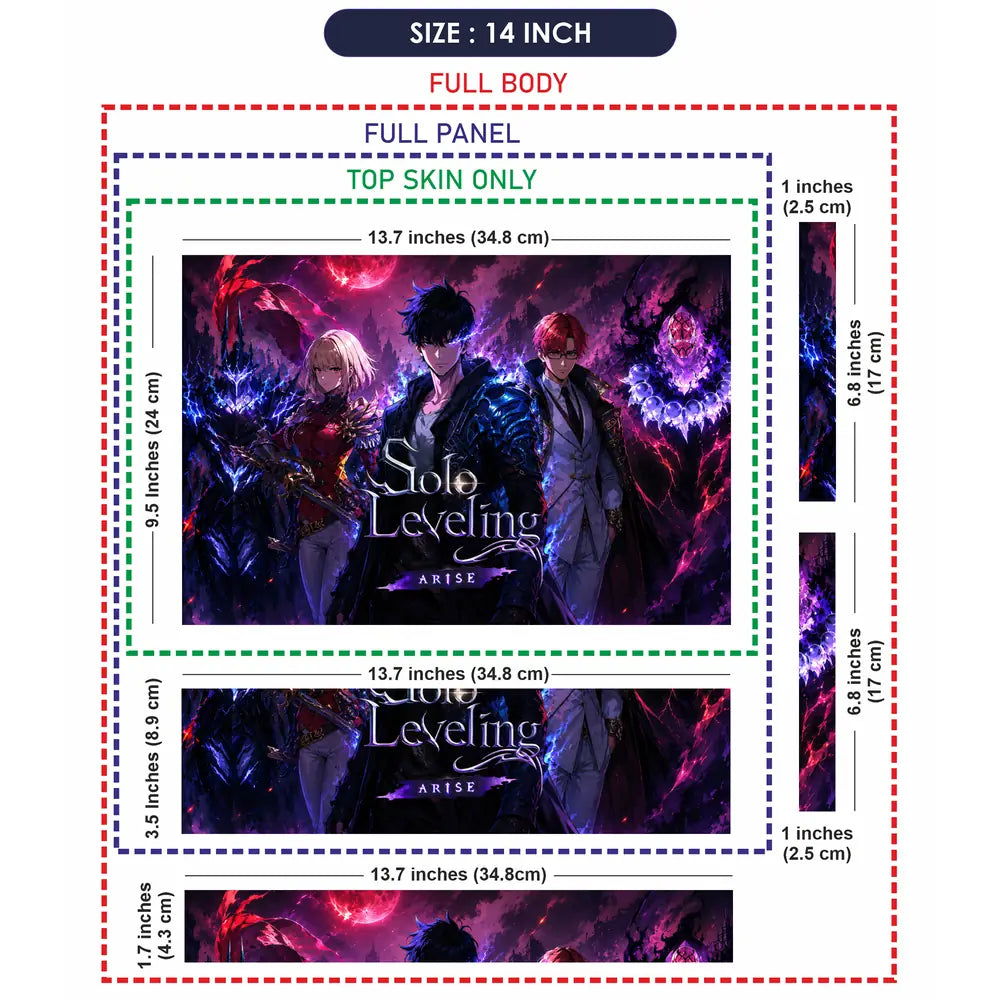 Anime Solo Leveling Arise Trio Moon Laptop Skin - View 7
